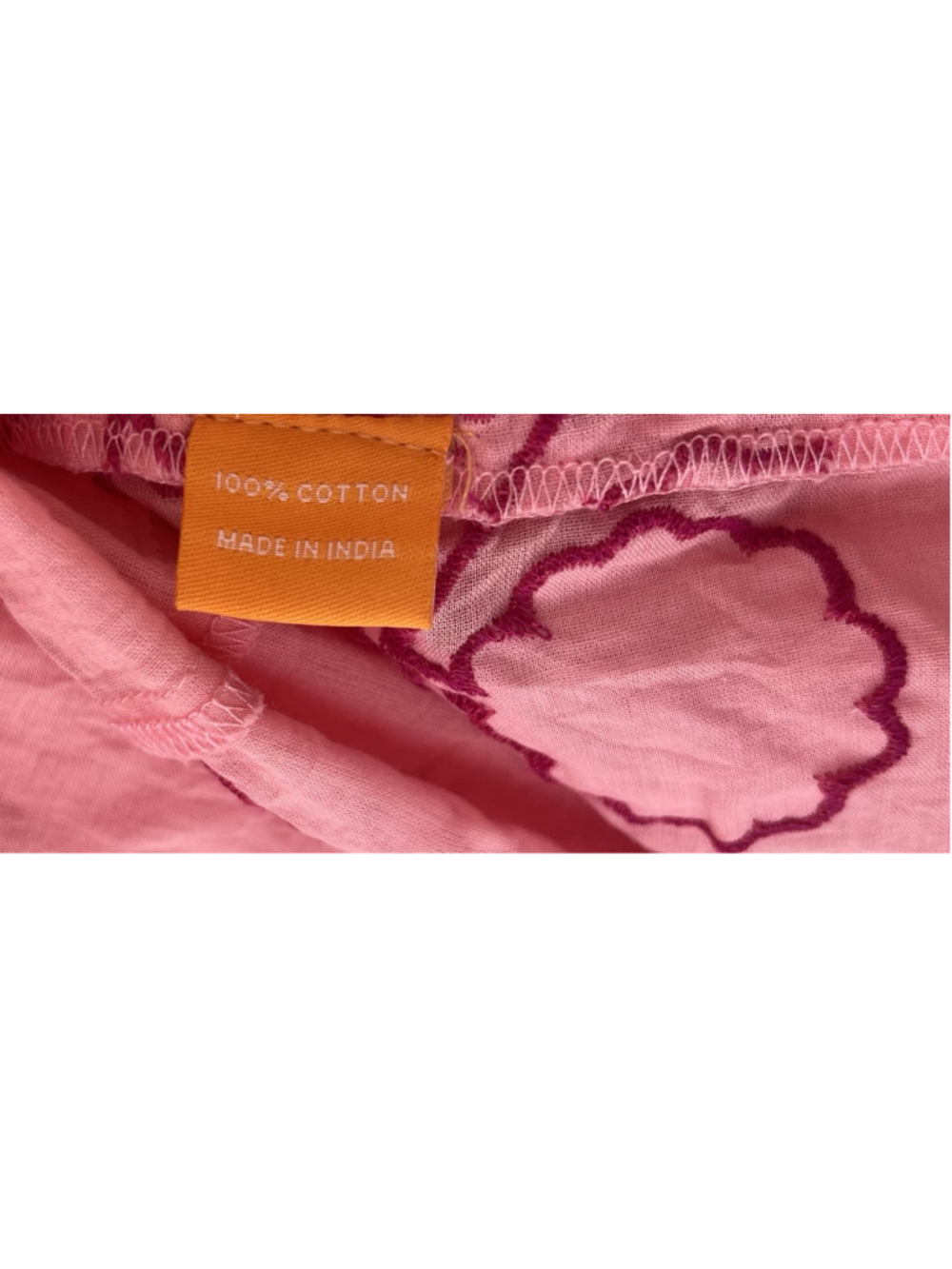 Oliphant Flirty V Neck Maxi Tiered Dress Tangier Pink Flutter Sleeve Embroidery - Picture 13 of 13